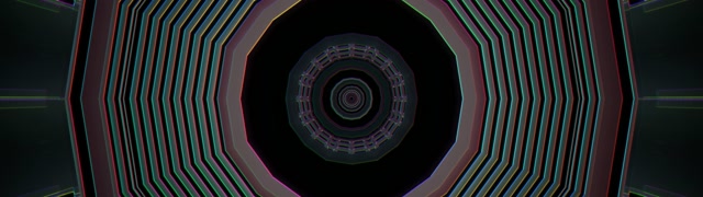 32:9 Ultrawide | 60fps Screensaver - Neon Tunnel Concentric Octagon Vortex VJ Footage