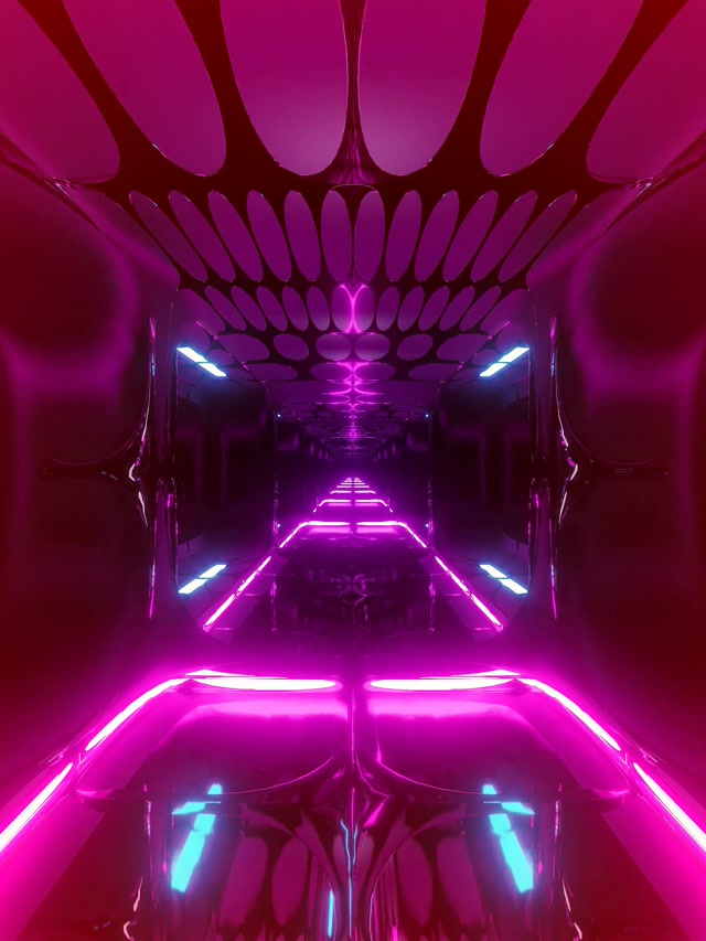 ネオントンネル ピンク楕円グリッド VJ Loop 3:4 iPad Portrait 60fps スクリーンセーバー