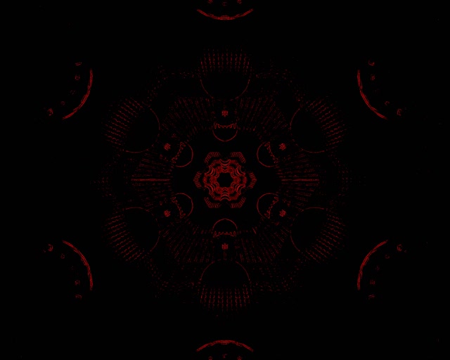 赤フラクタル曼荼羅ネオントンネル 5:4 インダストリアル 60fps VJLoops スクリーンセーバー