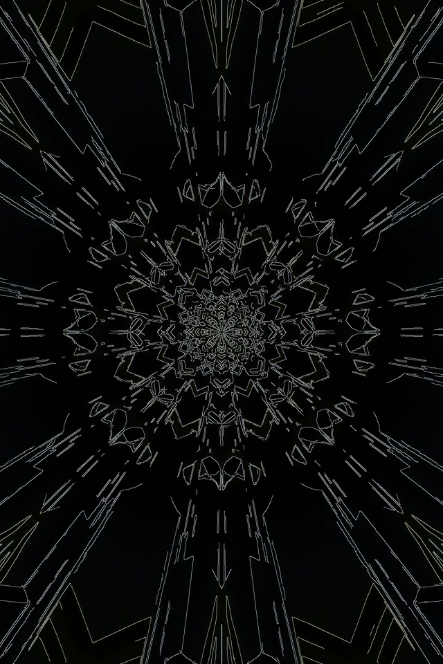 Neon Tunnel Black Mandala 60fps 2:3 Photo Portrait Screensaver PC Vj Loop