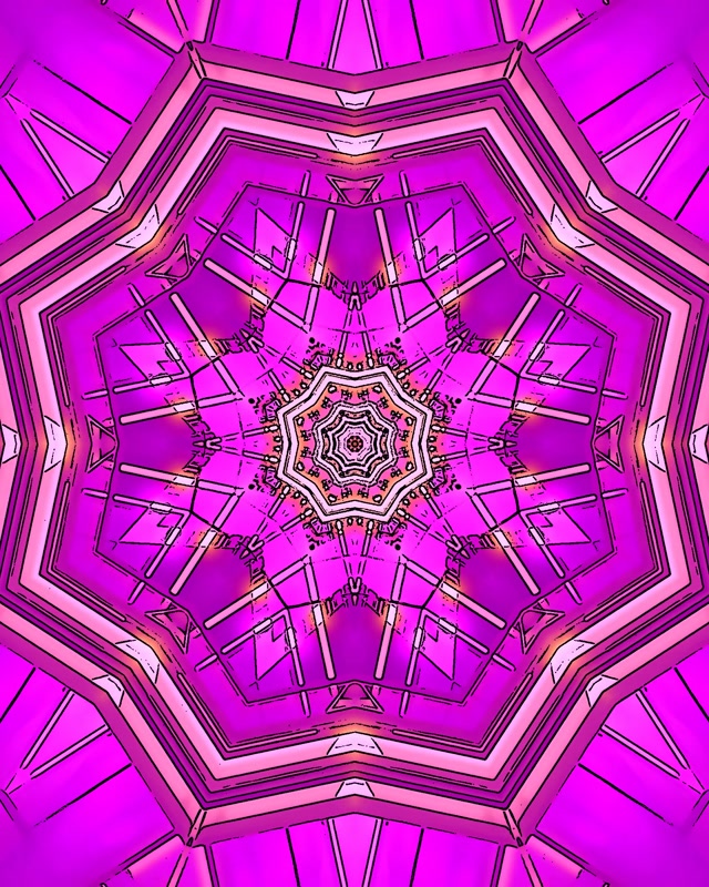 Neon Tunnel Pink Kaleidoscope Star Vj Loop 4:5 Instagram 60fps Screensaver