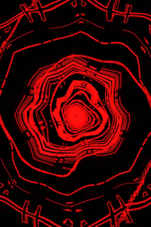Red Neon Tunnel Vj Loop 60fps Screensaver 2:3 Photo Portrait Geometric Vortex