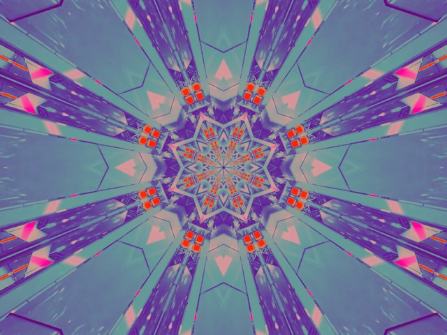 Neon Tunnel Kaleidoscope Star Burst 4:3 Classic 60fps Screensaver Vj Loop
