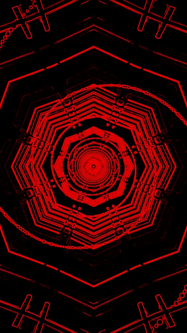 Pulsating Hexagon Neon Tunnel 9:16 Reels 60fps VJ Loop Screensaver