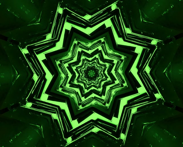 Neon Tunnel Green Star Vortex Vj Loop 5:4 სამრეწველო 60fps ეკრანის დამცველი