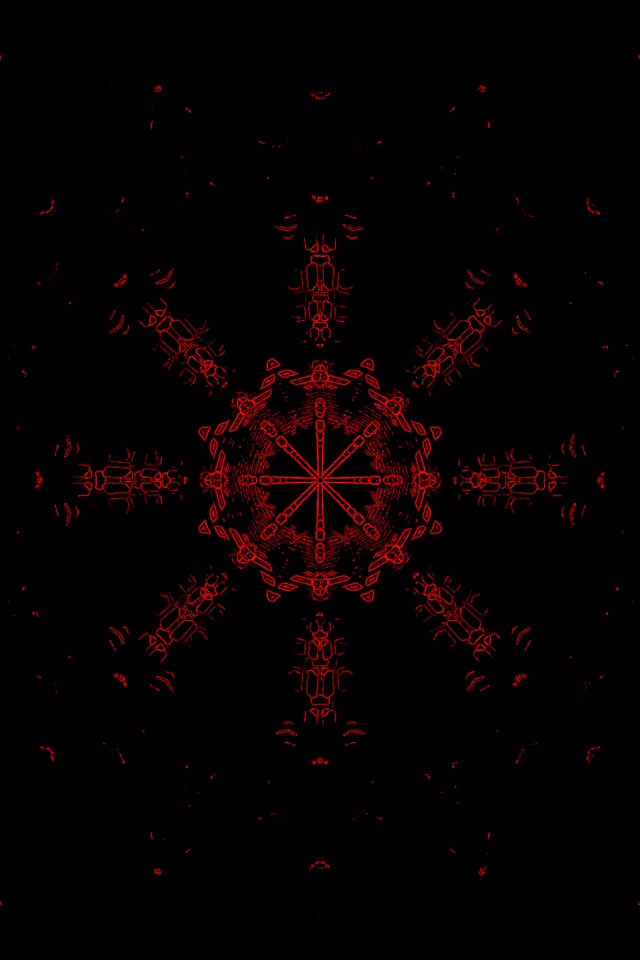 Red Kaleidoscope Neon Tunnel VJ Loop 9:16 60fps Screensaver