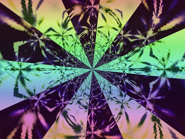 Neon Tunnel Cannabis Kaleidoscope Vj Loop 4:3 კლასიკური 60fps ეკრანის დამცველი
