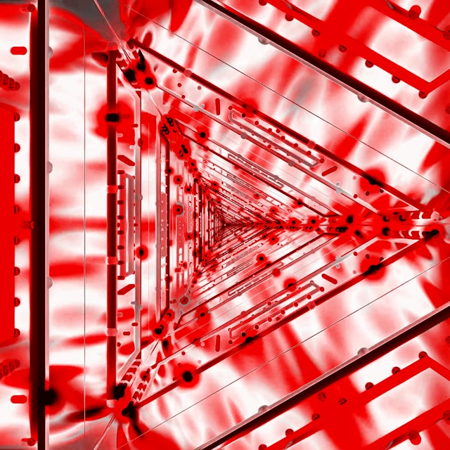 Red Triangular Neon Tunnel Vj Loop 1:1 Square 60fps Screensaver