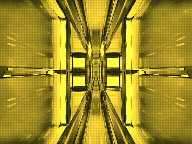 Yellow Neon Tunnel VJ Loop 4:3 Classic 60fps Screensaver Geometric
