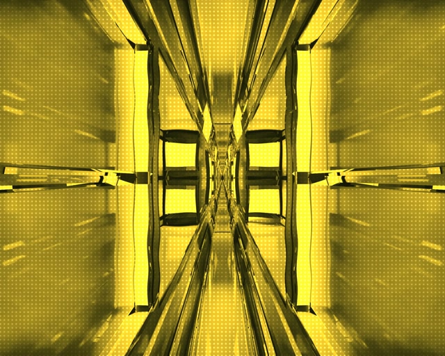 5:4 Industrial Neon Tunnel Yellow Grid VJ Loop 60fps Screensaver