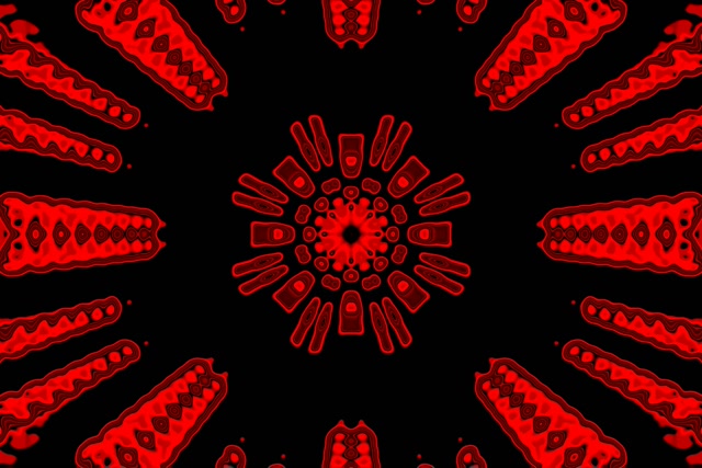 Pulsating Red Neon Tunnel Kaleidoscope Burst VJ Loop 3:2 60fps Screensaver