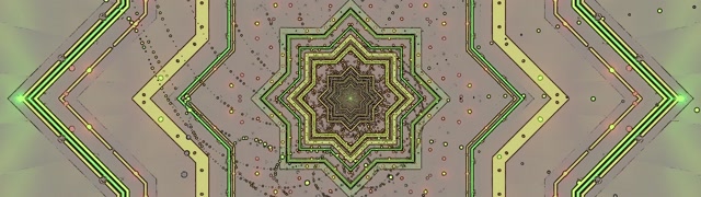 Neon Tunnel Green Star Screensaver 32:9 Super Ultrawide 60fps VJ Loop