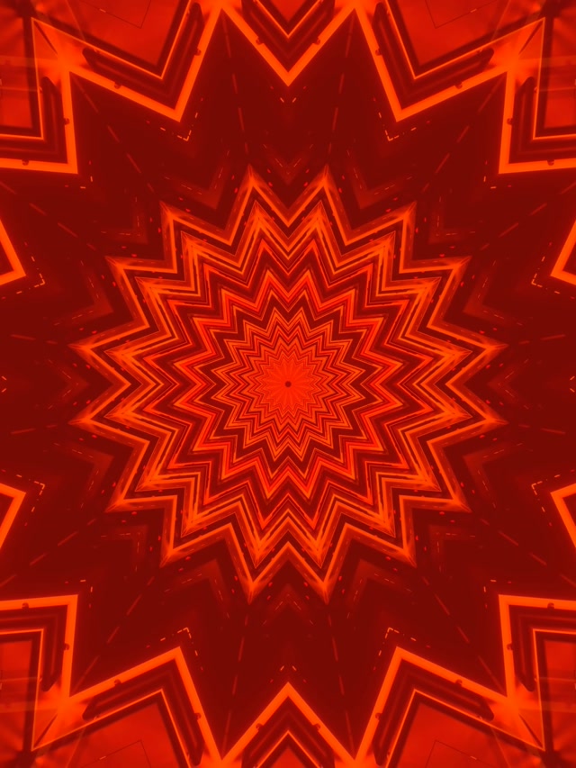 Neon Tunnel Red Star Burst VJ Loop 3:4 iPad Portrait 60fps Screensaver