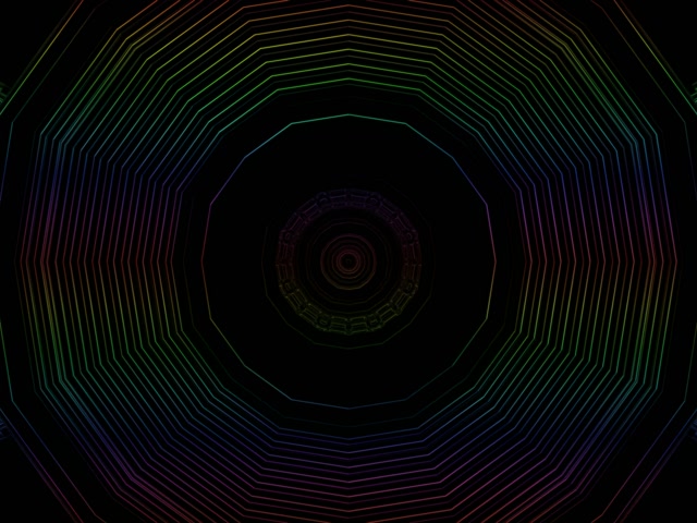 Neon Tunnel Octagonal Vortex Loop 4:3 Classic 60fps Screensaver VJ Animation