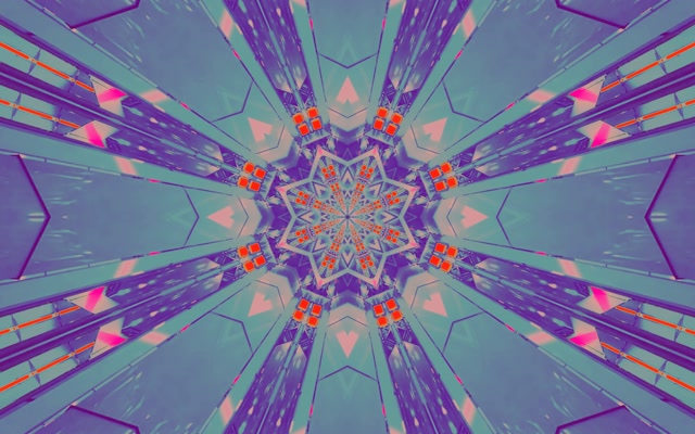 Neon Tunnel Kaleidoscope Star Burst VJ Loop 60fps 16:10 MacBook Screensaver