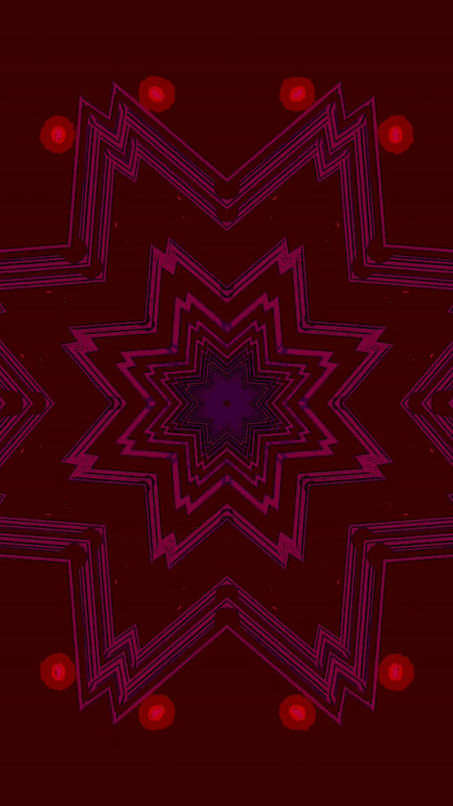 네온 터널 레드 스타 만화경 VJ Loop 9:16 Reels 60fps 화면보호기