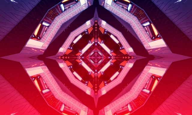 네온 터널 레드 다이아몬드 만화경 VJ Loop 5:3 Wide 60fps 화면보호기