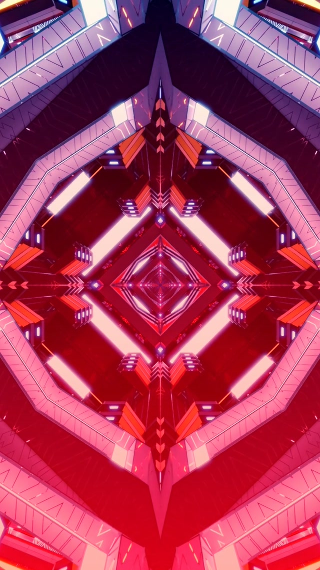 네온 터널 레드 다이아몬드 소용돌이 VJ Loop 9:16 릴스 60fps 화면보호기