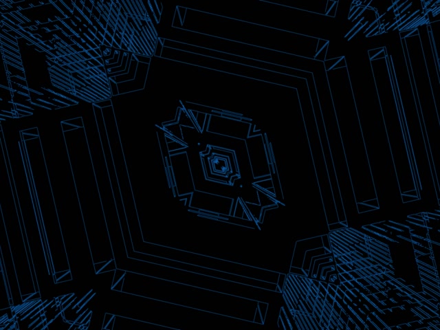 블루 네온 터널 화면보호기 4:3 클래식 60fps VJ Loop PC 노트북