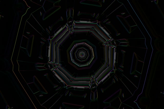 Octagonal Neon Tunnel Vortex 3:2 60fps Screensaver Loop