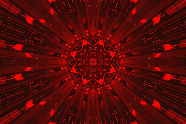 Raudonas Neon Tunelis Žvaigždė Užsklanda VJ Loop 3:2 Surface 60fps