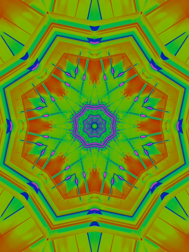 Neon Tunnel Kaleidoscope Star Vj Loop 3:4 iPad Portrait 60fps Screensaver