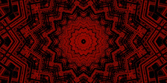 Red Star Kaleidoscope Neon Tunnel Vj Loop 2:1 Univisium 60fps Screensaver