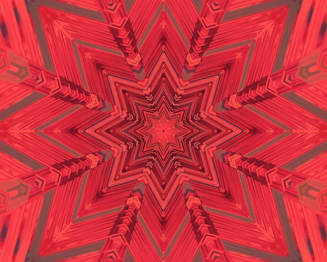 Red Star Kaleidoscope Neon Tunnel Vj Loop 5:4 industrial 60fps Screensaver