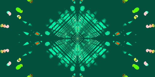 Neon Tunnel Kaleidoscope Diamond Grid VJ Loop 2:1 Univisium 60fps Screensaver