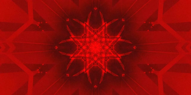 Red Star Kaleidoscope Neon Tunnel VJ Loop 2:1 Univisium 60fps Screensaver