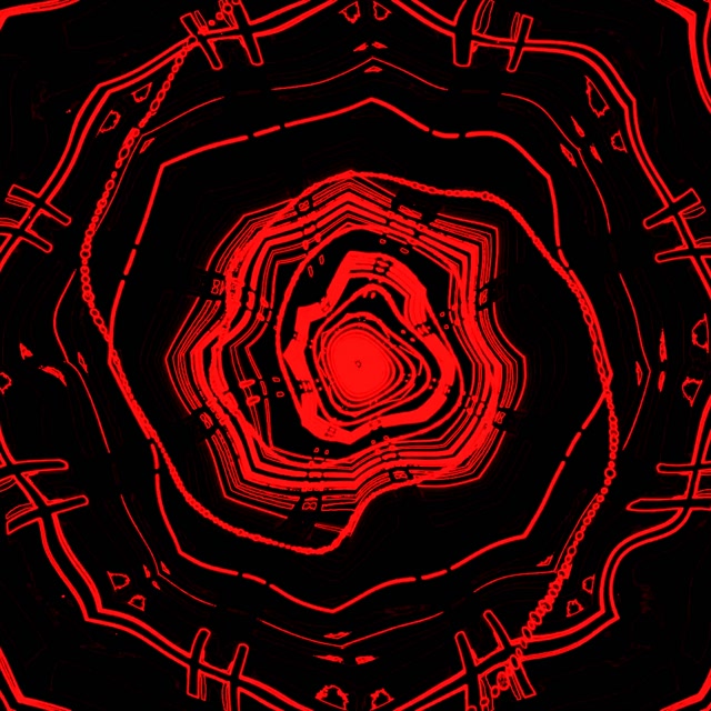 Neon Tunnel Red Octagon Vortex Vj Loop 1:1 Square 60fps Screensaver