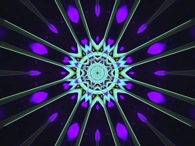 Neon Tunelis Mandala Violetinė Žvaigždė Ekrano Užsklanda 4:3 Klasikinis 60fps VJ Loop