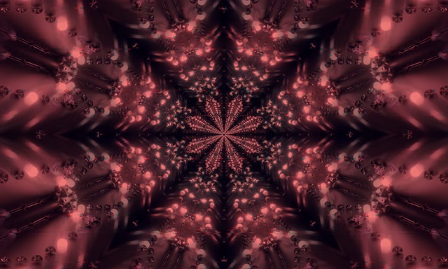 Vj loop Neon Tunnel Dark Floral Kaleidoscope 5:3 wide 60fps Screensaver