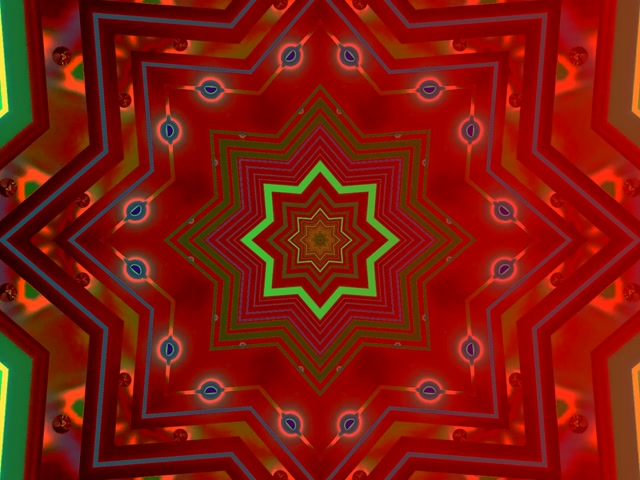 Raudonos Žvaigždės Neon Tunelis Ekrano Užsklanda 4:3 Klasikinis 60fps VJ Loop PC