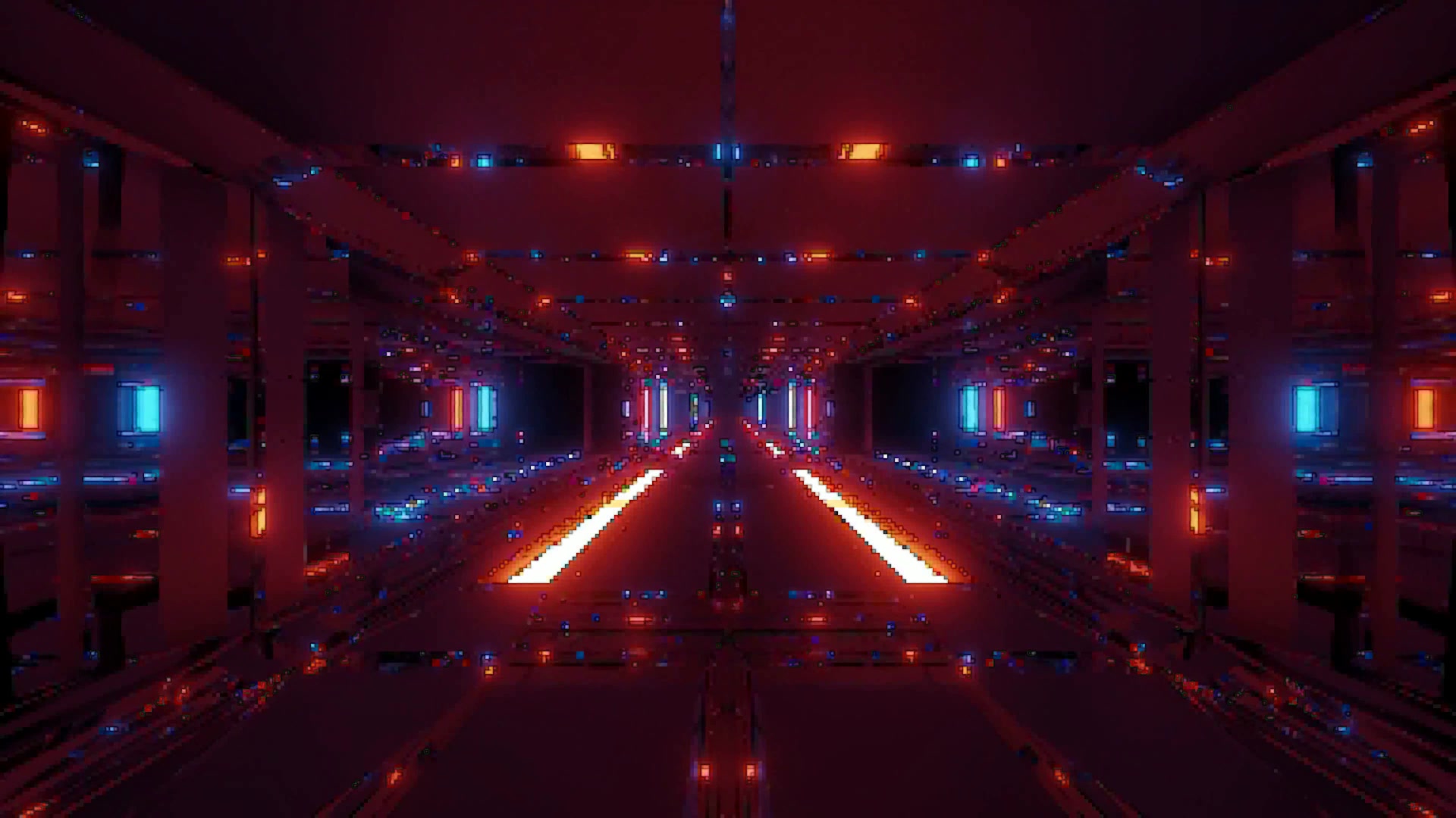 Raudonas Mėlynas Neono Tunelis 4K UHD 60fps Ekrano užsklanda VJ Loop