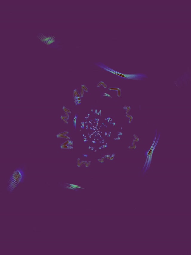 Neono Tunelis Fraktalas Žvaigždė Sūkurys Violetinis Žalias Vj Loop 3:4 iPad Portrait 60fps Ekrano Užsklanda