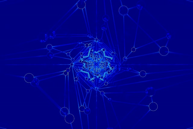Mėlynas Neon Tunelis Tinklas Užsklanda 3:2 Surface 60fps VJ Loop PC