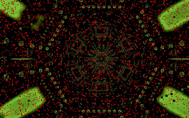 Neoninės Šviesos Tunelis Raudonas Pikselių Tinklas Vortex Ekrano Užsklanda 16:10 MacBook 60fps Vj Loop