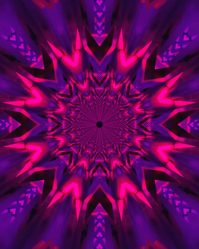 Neono Tunelio Fraktalinis Kaleidoskopo Sprogimas VJLoops 4:5 Instagram 60fps Ekrano Užsklanda