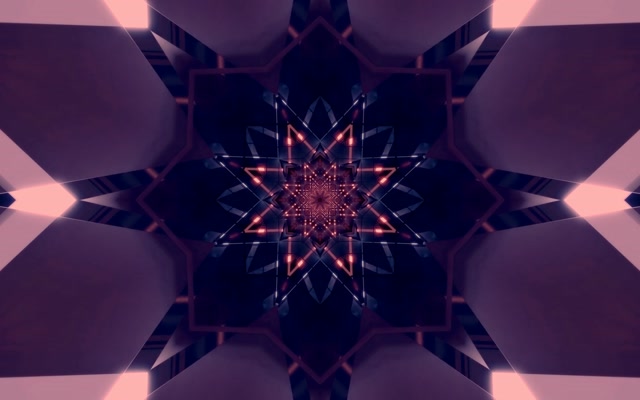 Neono Tunelis Kaleidoskopas Žvaigždės Sprogimas VJ Loop 60fps 16:10 MacBook Ekrano Užsklanda