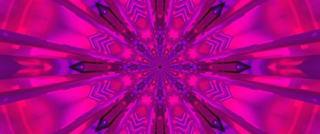 Neono Tunelis Kaleidoskopas Žvaigždės Sprogimas Rožinis Violetinis VJ Loop 2.39:1 Cinemascope 60fps Ekrano Užsklanda