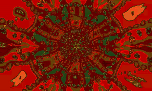 Neon Tunelis Raudona Aukso Mandala Sūkurys 5:3 Platus 60fps Ekrano Užsklanda Vj Loop