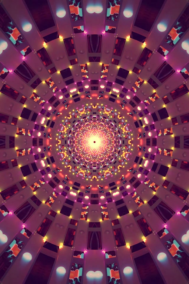 Neon Tunelis Kaleidoskopas Sprogimas VJ Loop 2:3 Nuotrauka Portretinis 60fps Ekrano Užsklanda
