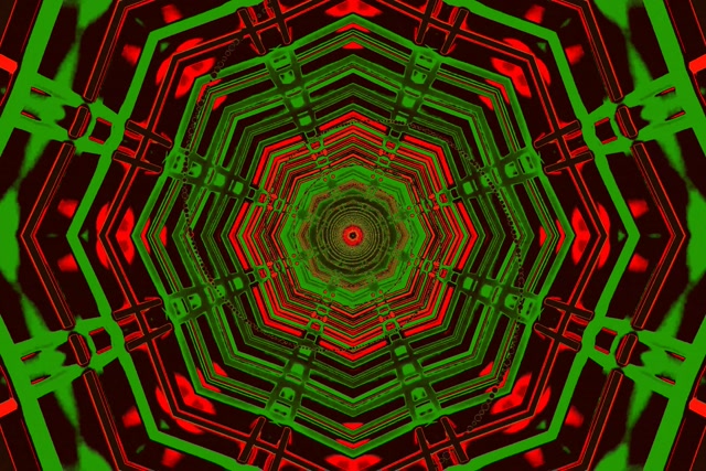 Neoninis Tunelis Aštuonkampis Sūkurys 3:2 Surface 60fps Ekrano užsklanda VJ Loop