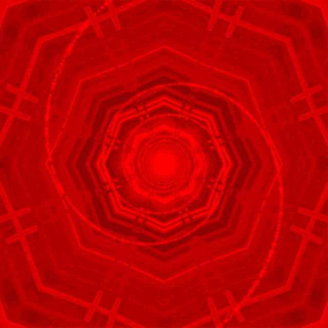 Raudonas Neono Tunelis Aštuonkampis Sūkurys VJ Loop 1:1 Square 60fps Ekrano užsklanda