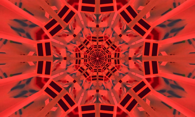 Neon Tunelis Raudonas Kaleidoskopas Sprogimas VJLoops 5:3 Platus 60fps Ekrano Užsklanda