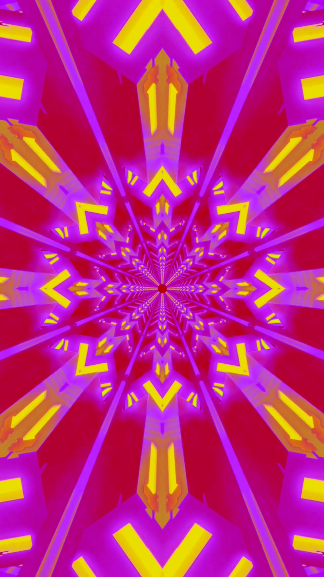 VJLoops Neon Tunelio Kaleidoskopo Žvaigždės Sprogimas 9:16 Reels 60fps Ekrano užsklanda
