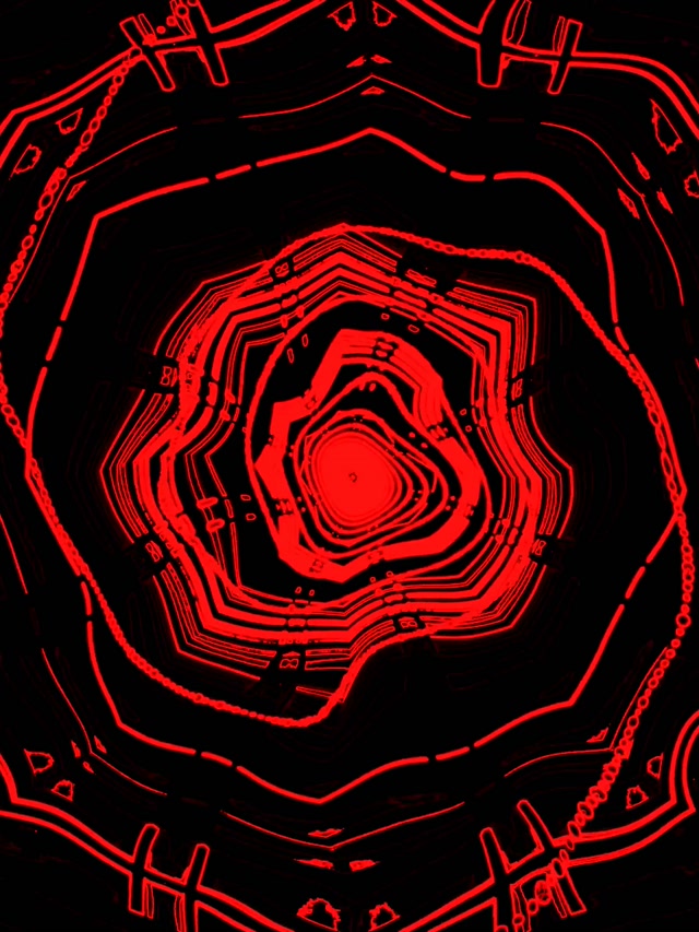 Raudonas Neono Tunelis Spiralinis Sūkurys VJ Loop 3:4 iPad Portrait 60fps Ekrano užsklanda