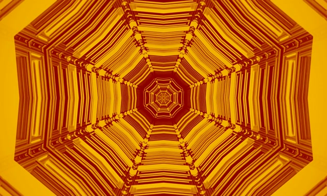 Neon Tunnel Amber Octagon Vortex VJ Loop 60fps 5:3 Wide Ekrano užraktas