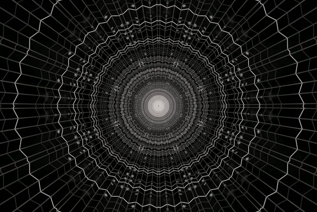 Neoninis Tunelis Voro Tinklo Sūkurys VJ Loop 3:2 Surface 60fps Ekrano užsklanda